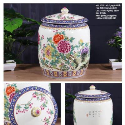 HŨ ĐỰNG CÓ NẮP HỌA TIẾT BÁT TIÊN